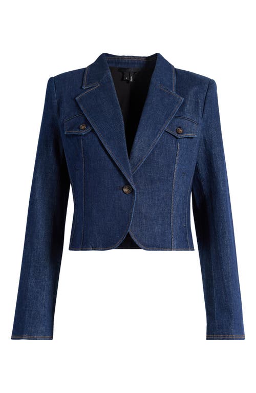 Shop Paige Betania Crop Denim Blazer In Magdalena