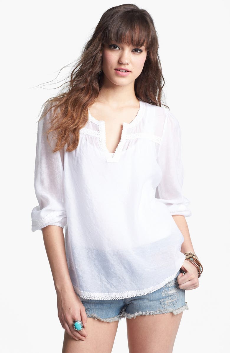 Lily White Peasant Top (Juniors) | Nordstrom