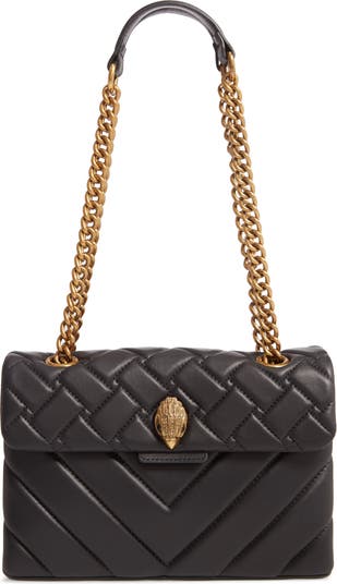 The Symmetrical | Leather Quilted Shoulder Bag | Black Quilted Purse