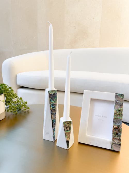 Anaya Rainbow Pearl Marble Picture Frames In White