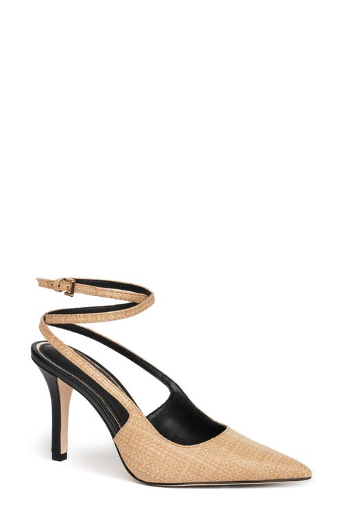 PAIGE Sawyer Ankle Strap Pointed Toe Pump Natural at Nordstrom,