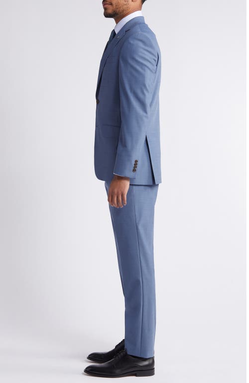 Shop Ted Baker London Jay Slim Fit Light Blue Mélange Stretch Wool Suit