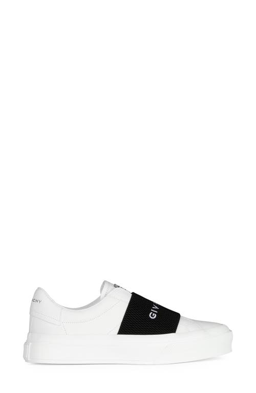 Givenchy City Court Logo Strap Sneaker in White/Black