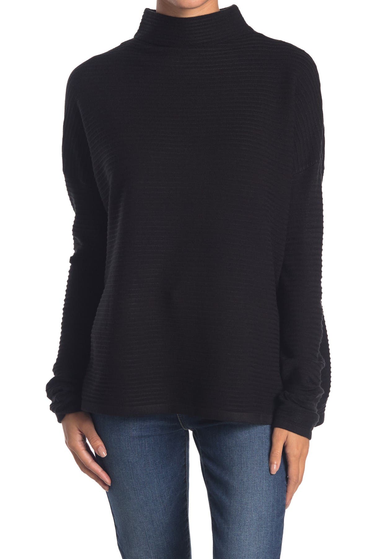 french connection patchwork mock neck sweater