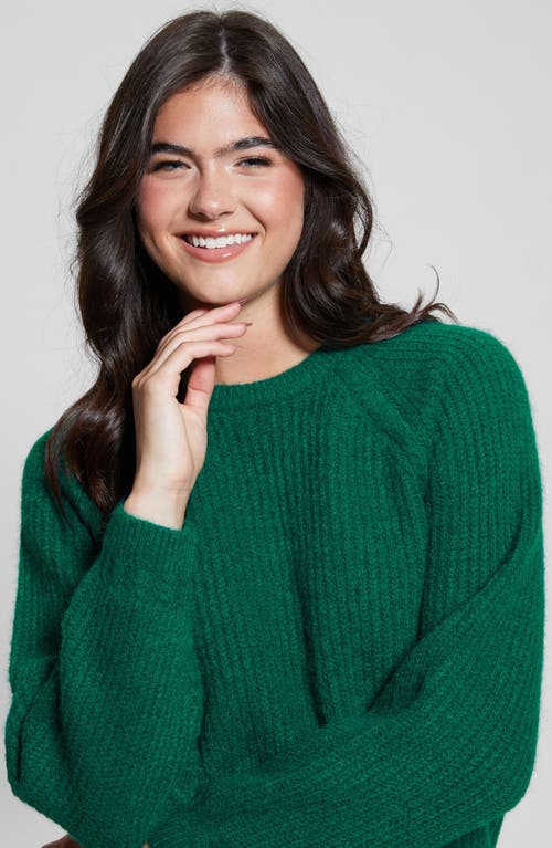 Shop Guess Margo Mixed Stitch Sweater In Adventurous Green