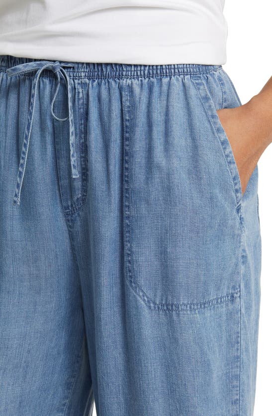 Shop Beachlunchlounge Inaya Chambray Drawstring Pants In Blue Wash