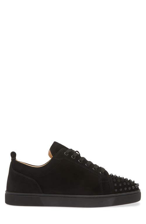 Shop Christian Louboutin Louis Junior Spikes Sneaker In Black/black