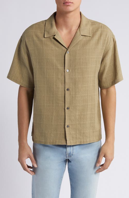 FRAME Oversize Textured Cotton Camp Shirt at Nordstrom,