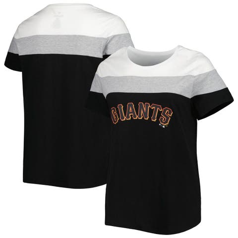 Fanatics Women's Black, Orange San Francisco Giants Iconic League Diva Raglan V-Neck T-Shirt