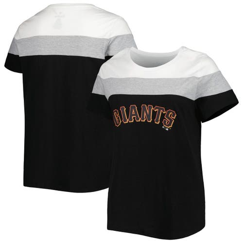 PROFILE Women's White/Black San Francisco Giants Plus Size Colorblock T-Shirt