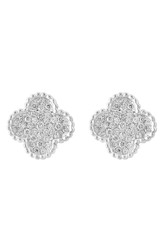 Effy Sterling Silver Pave Stud Earrings