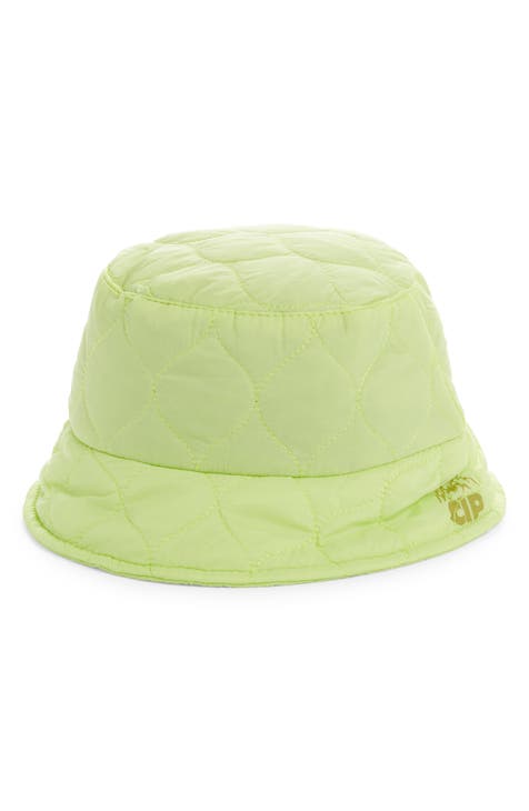 The Pink Leather Bucket Hat Sun Green / with Chain