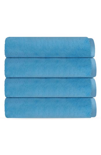 Shop Brooks Brothers Puresoft 4-piece Turkish Cotton Hand Towels In Seaglass