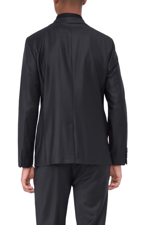 Shop Bugatchi Solid Stretch Wool Travel Blazer In Black