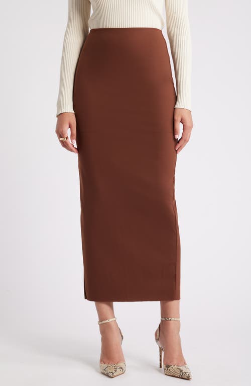 Shop Open Edit Smooth Edit Maxi Skirt In Brown Soil