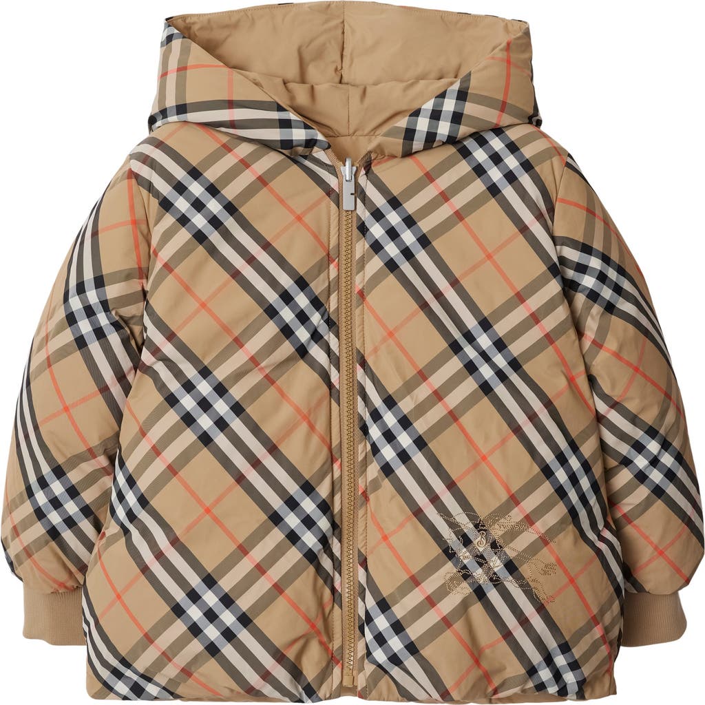 Burberry Check-print Reversible Puffer Jacket In Sand