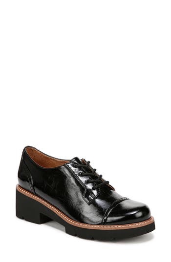 Naturalizer Darry-lace Lug Sole Loafers In Black Leather