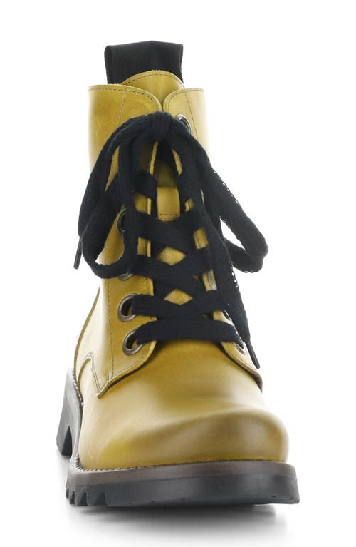Fly London Ragi Combat Boot In 030 Mustard Rug
