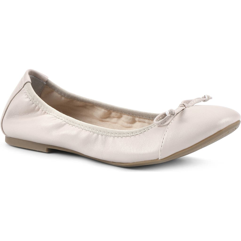 Shop White Mountain Footwear Sunnyside Ii Ballet Flat In Bone/smooth