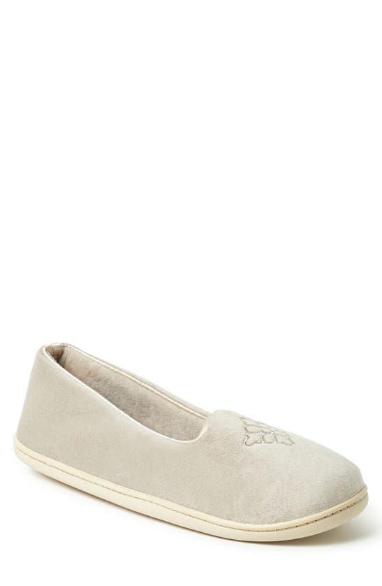 Dearfoams Rebecca Velour Slipper In Pewter