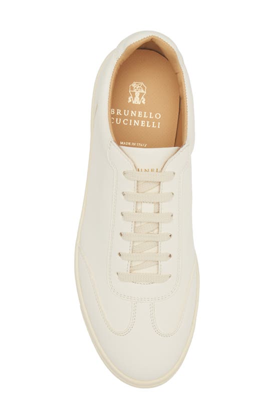 Brunello Cucinelli White Leather Sneakers In Off White