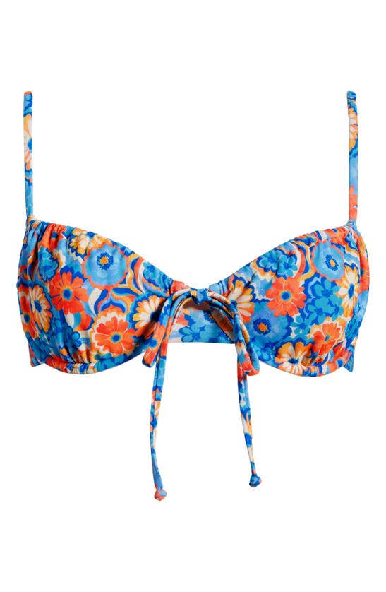 Kulani Kinis Ruched Floral Underwire Bikini Top In Havana Heat