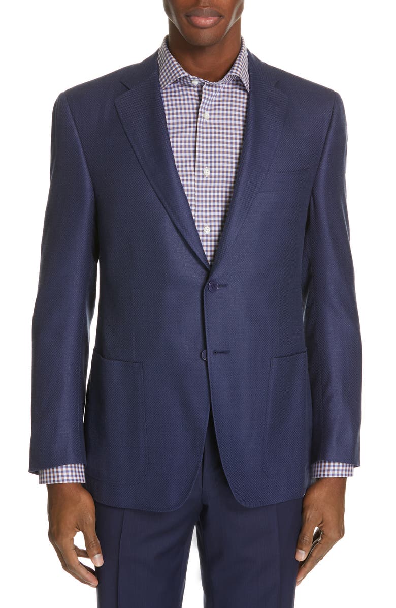 Canali Siena Classic Fit Check Wool Blend Sport Coat | Nordstrom