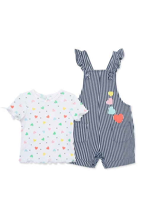 Heart Knit Jumpsuit & Short Sleeve Top Set (Baby)