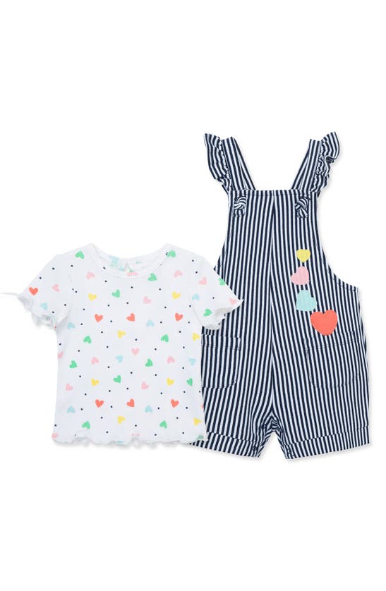 Little Me Babies' Heart Knit Jumpsuit & Short Sleeve Top Set In Gray