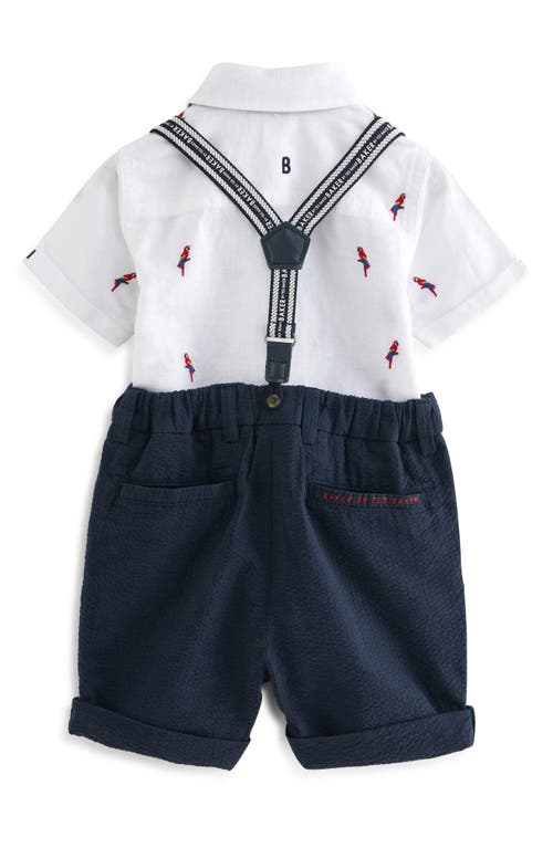 BAKER BY TED BAKER BAKER BY TED BAKER KIDS' SHORT SLEEVE BUTTON-UP SHIRT, SHORTS, BOW TIE & SUSPENDERS SET 