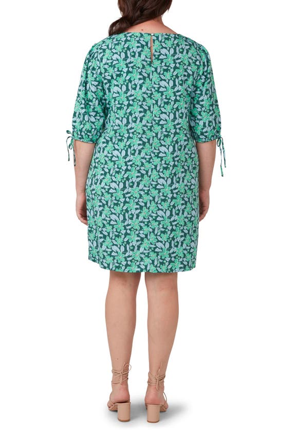 Shop Estelle Floral Print Shift Dress In Green/ Teal