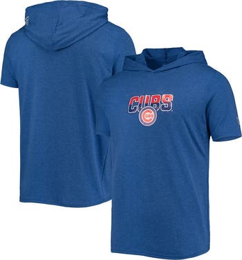 Men s New Era Heathered Royal Chicago Cubs Hoodie T Shirt