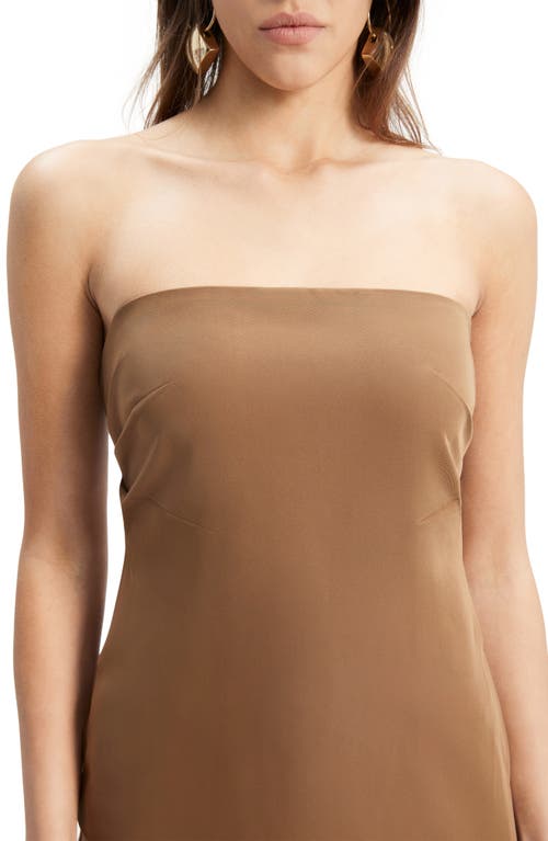 Shop Bardot Cosmos Asymmetric Strapless Top In Chocolate