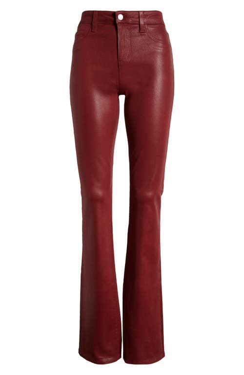 Shop L Agence L'agence Selma High Waist Baby Boot Jeans In Syrah Coated