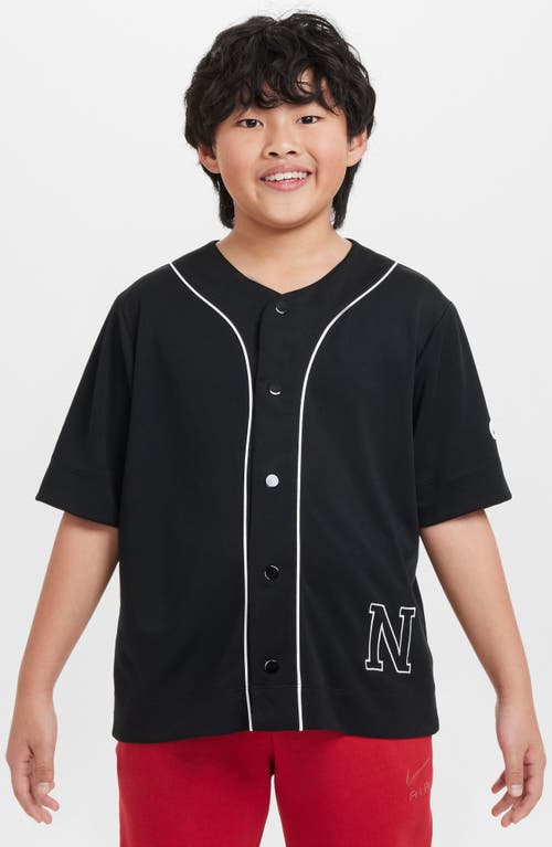 Nike Kids' Athletics Dri-fit Baseball Jersey In Black/white