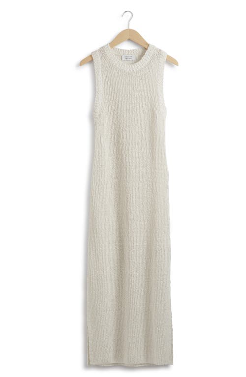 Shop & Other Stories Silk & Cotton Sweater Dress In White Dusty Light