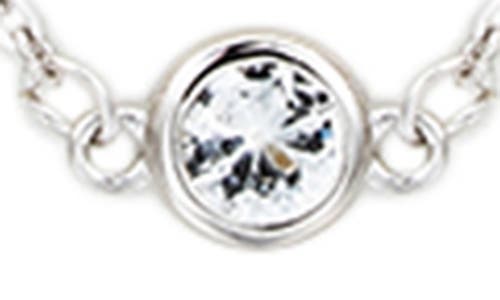 Suzy Levian Sterling Silver White Topaz Station Necklace In White