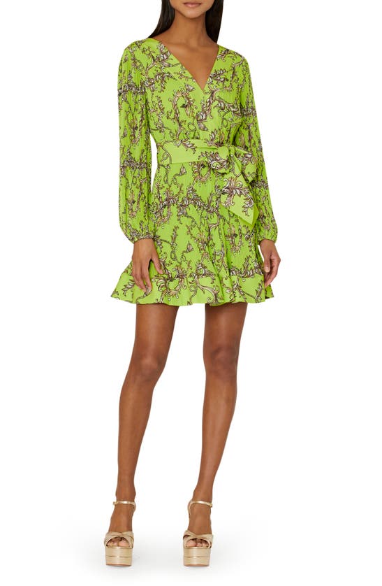 green emerald velvet dress Nia Printed Poplin Dress in Green/White