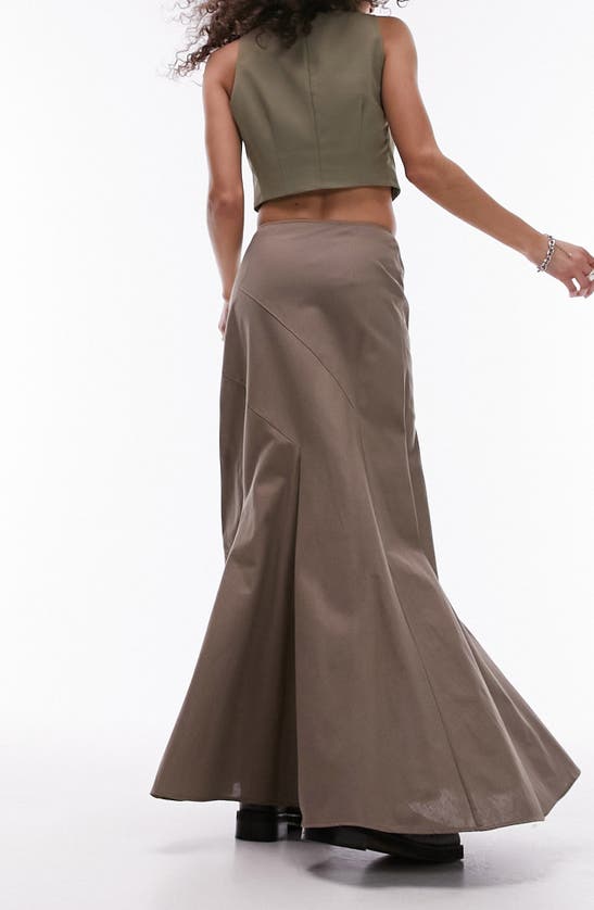 Shop Topshop Tiered Maxi Skirt In Brown