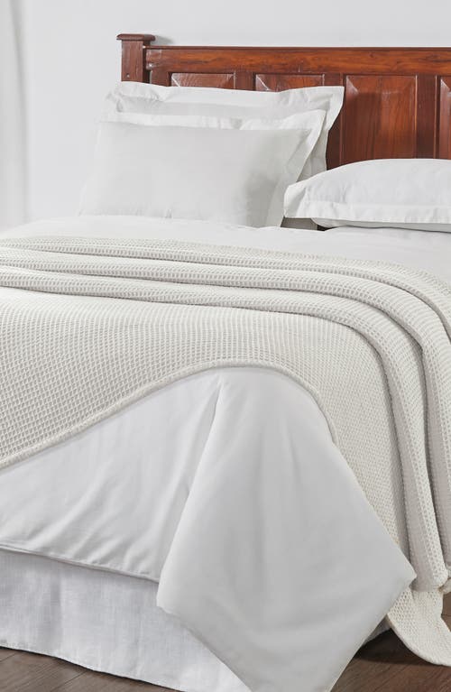 Tahari Samantha Cotton Waffle Knit Blanket In Bright White