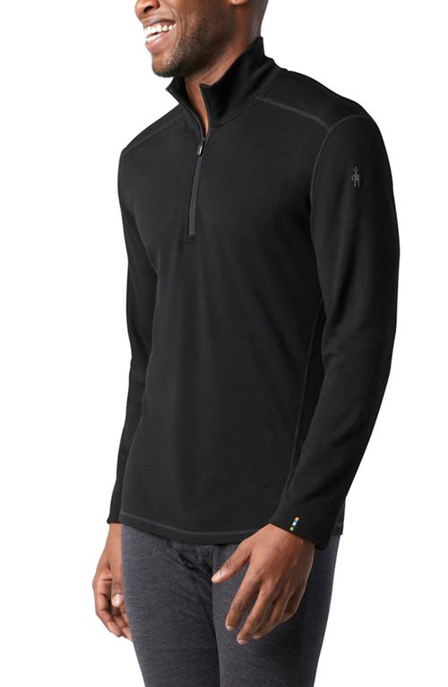 Smartwool Classic Thermal Merino Base Layer Quarter Zip Pullover In Black