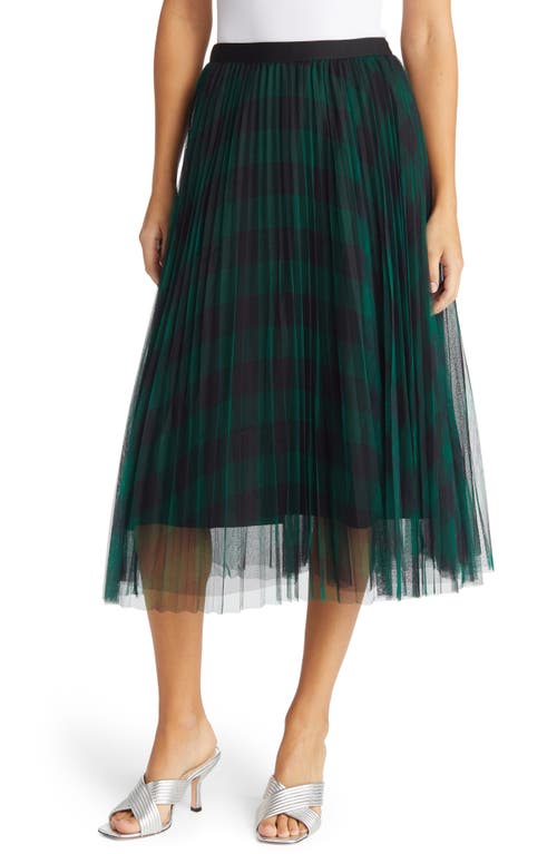 NIKKI LUND Belinda Plaid A-Line Skirt in Green
