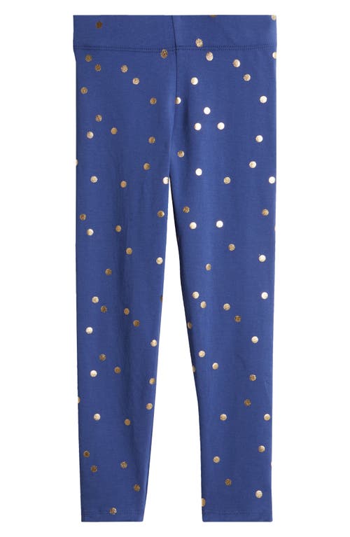 Shop Mini Boden Kids' Fun Foil Print Leggings In Navy/gold Foil Confetti