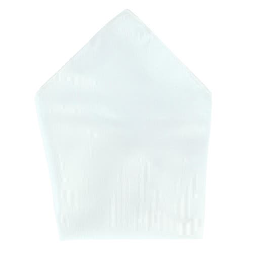 Trafalgar The Gatsby Solid 12 Inch Silk Pocket Square In White