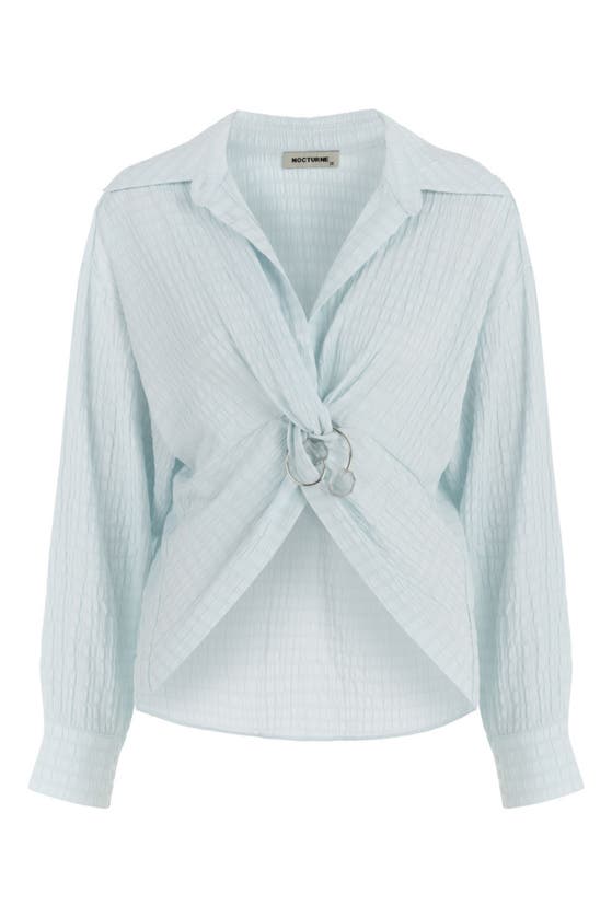 NOCTURNE NOCTURNE TEXTURED BLOUSE WITH FRONT KNOT