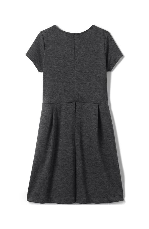 Shop Lands' End Girls Short Sleeve Ponte Dress In Charcoal Heather