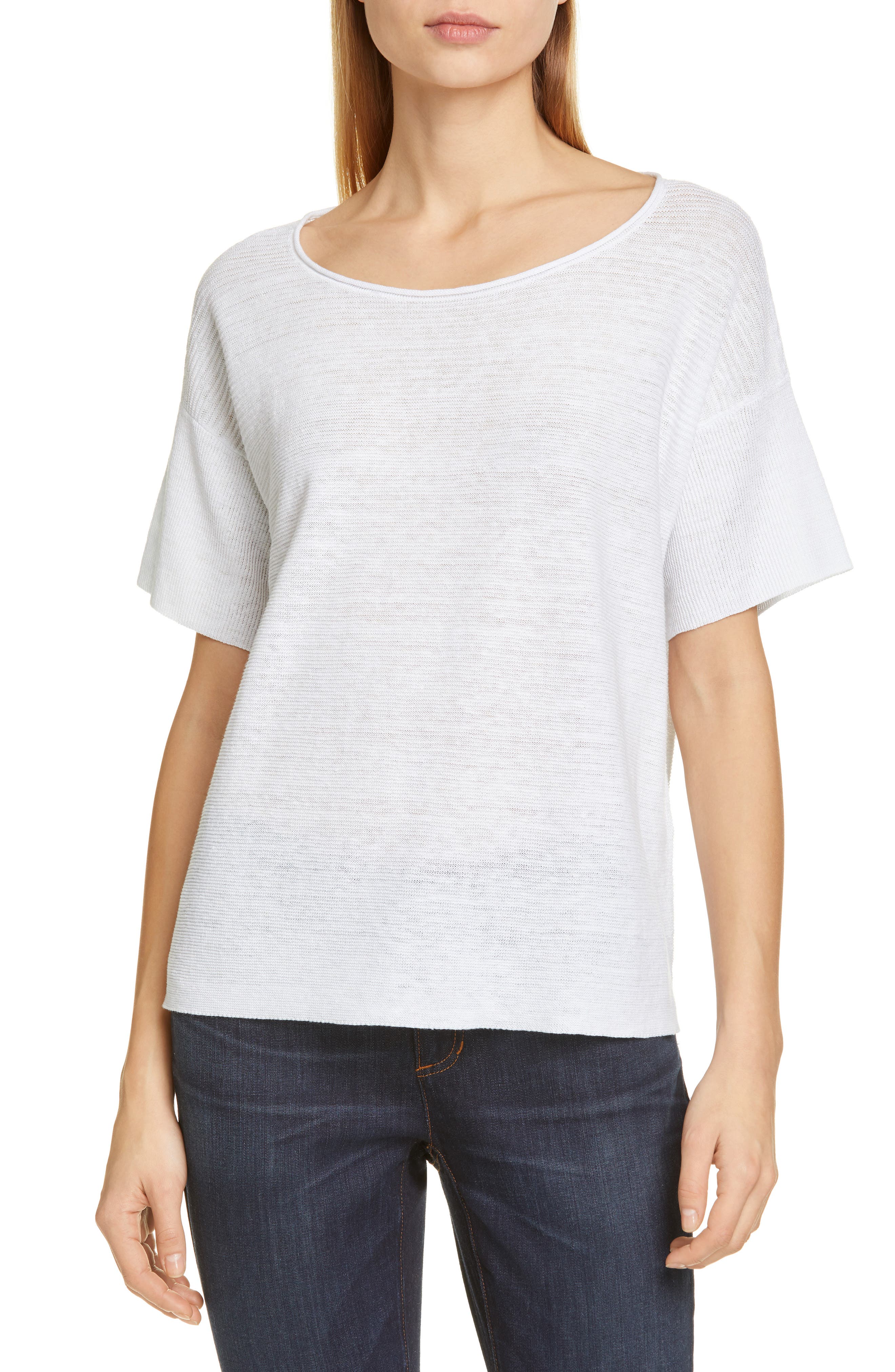 UPC 672178343816 - Eileen Fisher Organic Linen T-Shirt, Regular ...