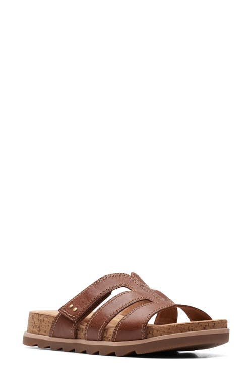Clarks(r) Yacht Coral Leather Sandal - Wide Width Available in Tan Leather