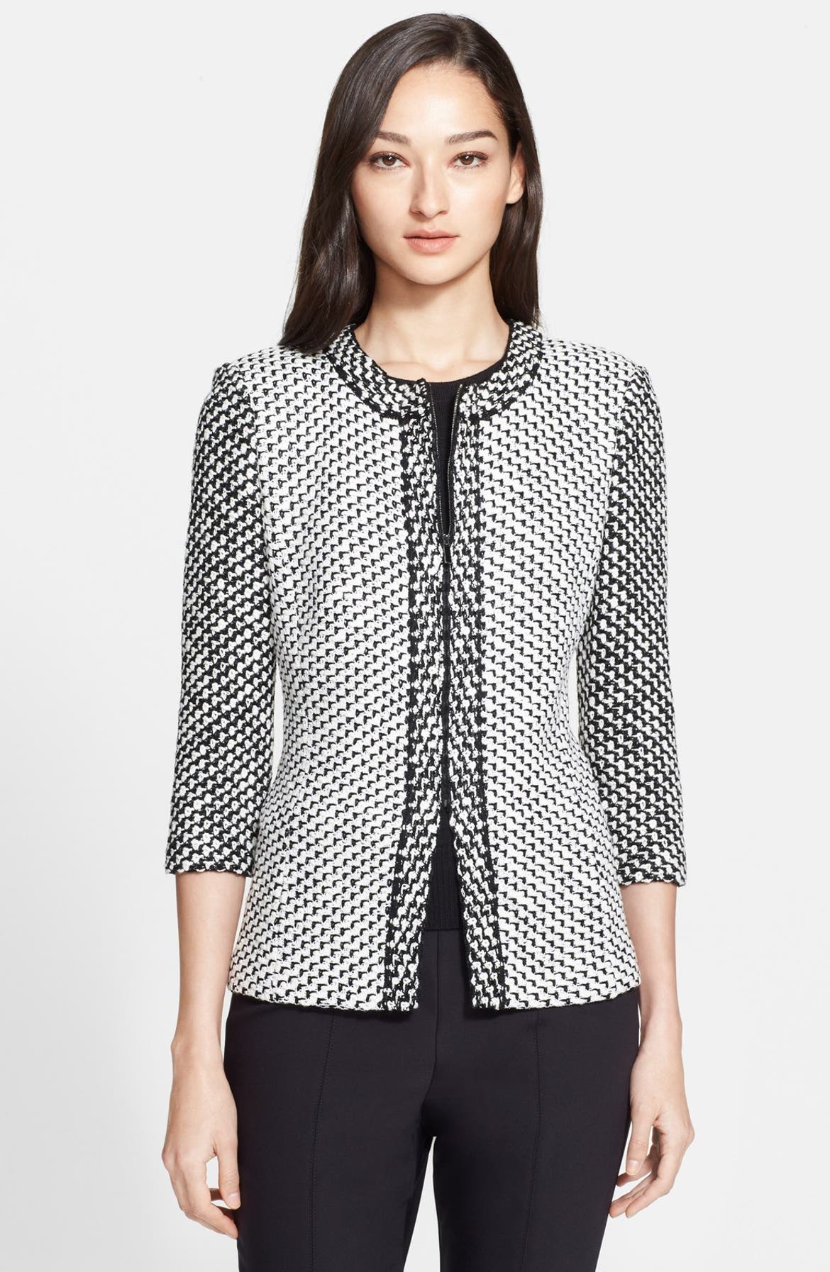 St. John Collection Diagonal Chevron Tweed Knit Jacket | Nordstrom