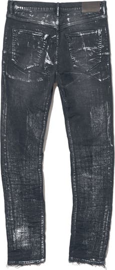 Black Wash Metallic Skinny Jeans